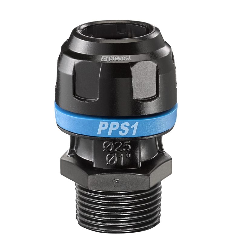 Raccord droit Aluminium PREVOST 32mm - 1" mâle PPS1 MM3234