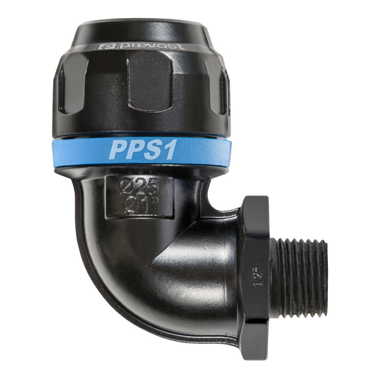 Coude Aluminium PREVOST 25mm - 1/2" mâle PPS1 9CM2512