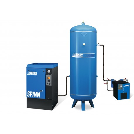 Ensemble complet compresseur à vis vitesse fixe ABAC SPINN 2013 avec réservoir et sécheur